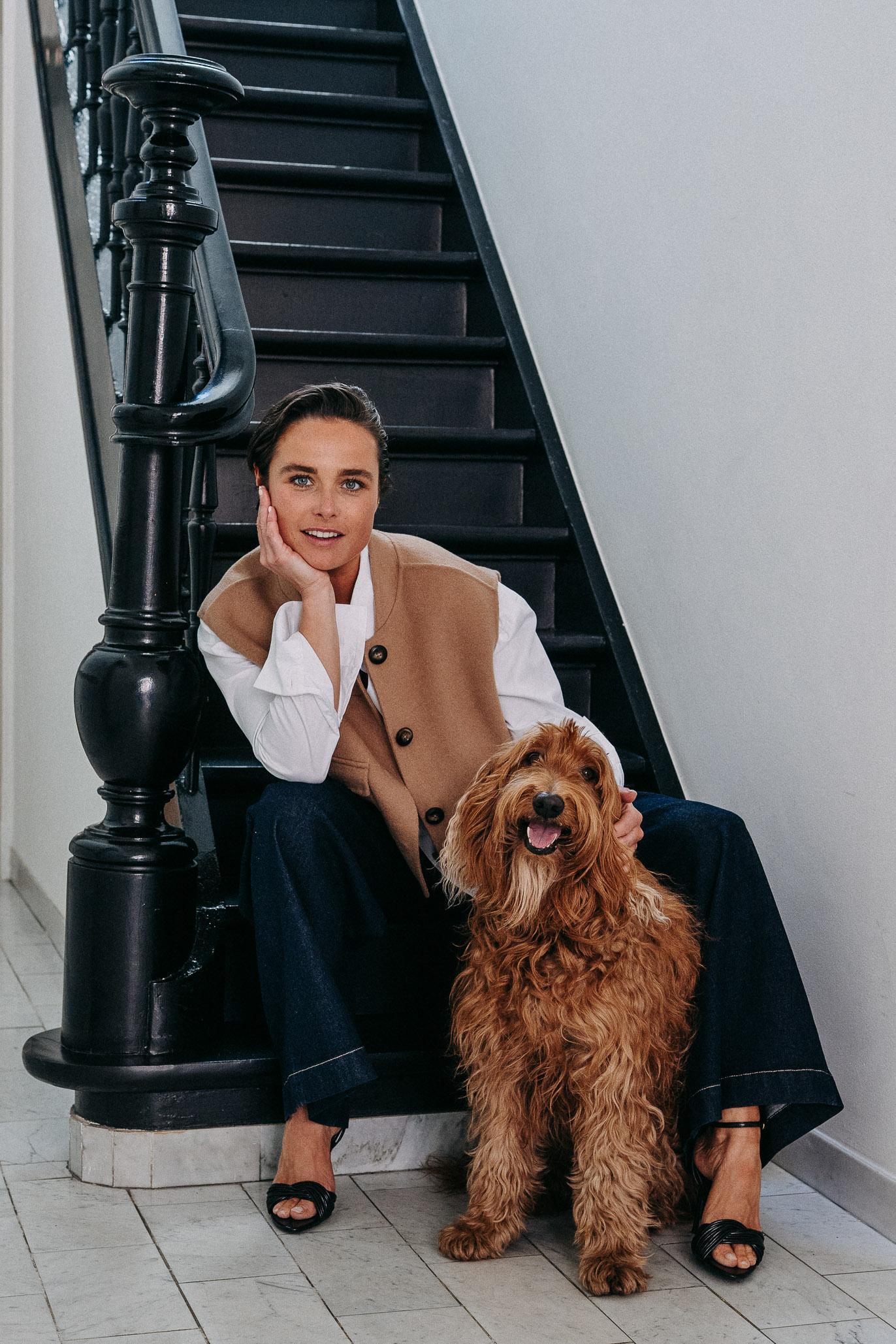 Anna gilet met franjes - Camel
