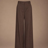 Len straight leg broek - Brown