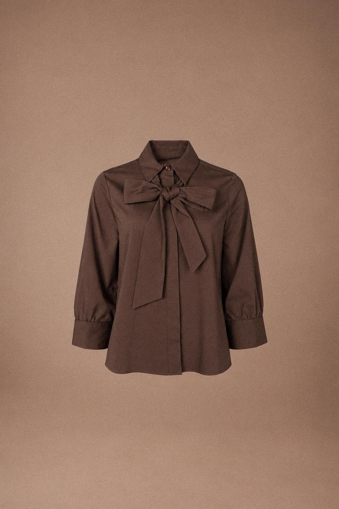 Sienna blouse met afneembare strik - Brown