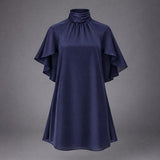 Felice dress met cape - Navy