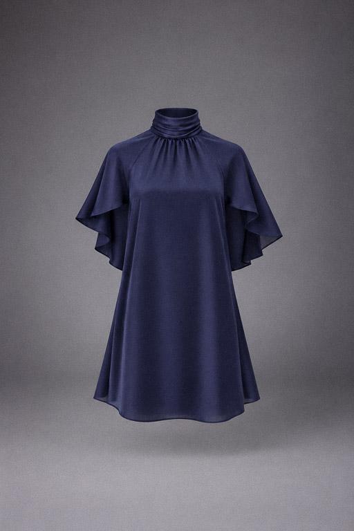 Felice dress met cape - Navy
