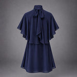 Felice dress met cape - Navy