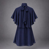 Felice dress met cape - Navy