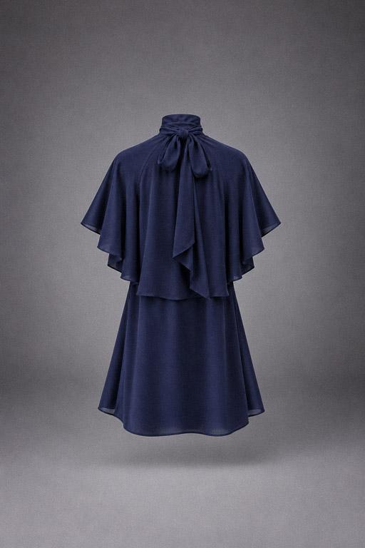 Felice dress met cape - Navy