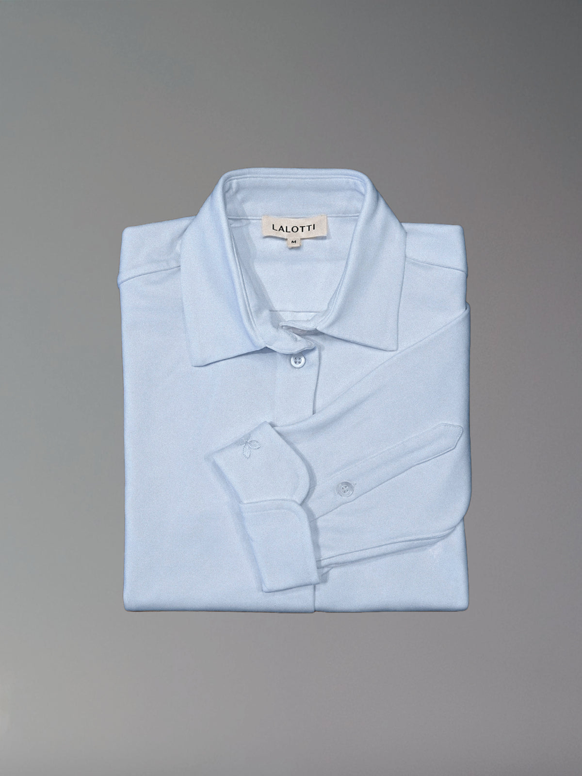Babette blouse in t-shirt stof - Light blue