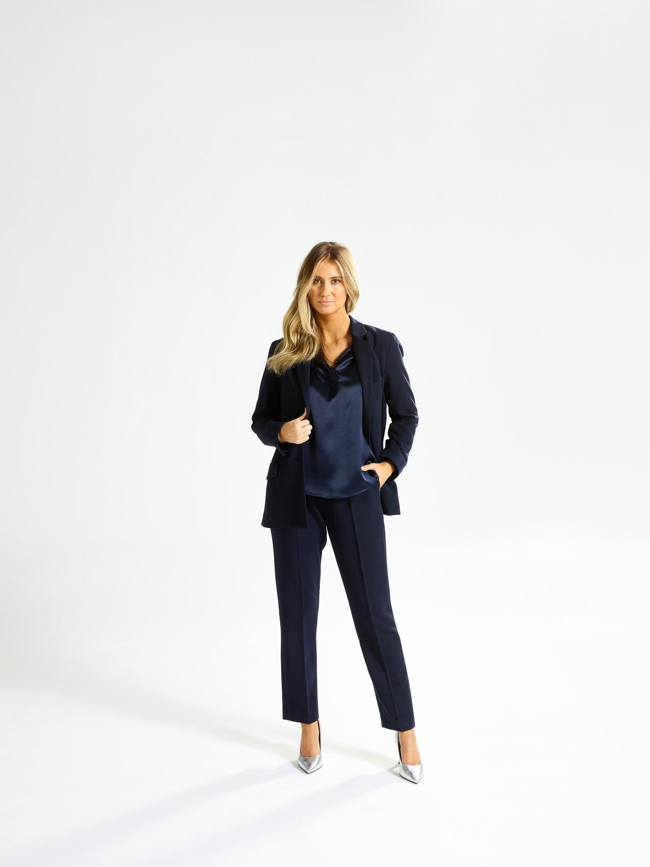 Blazer met rekker in de rug - Donkerblauw