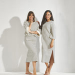 Comfy dress with stripes - Stripes navy