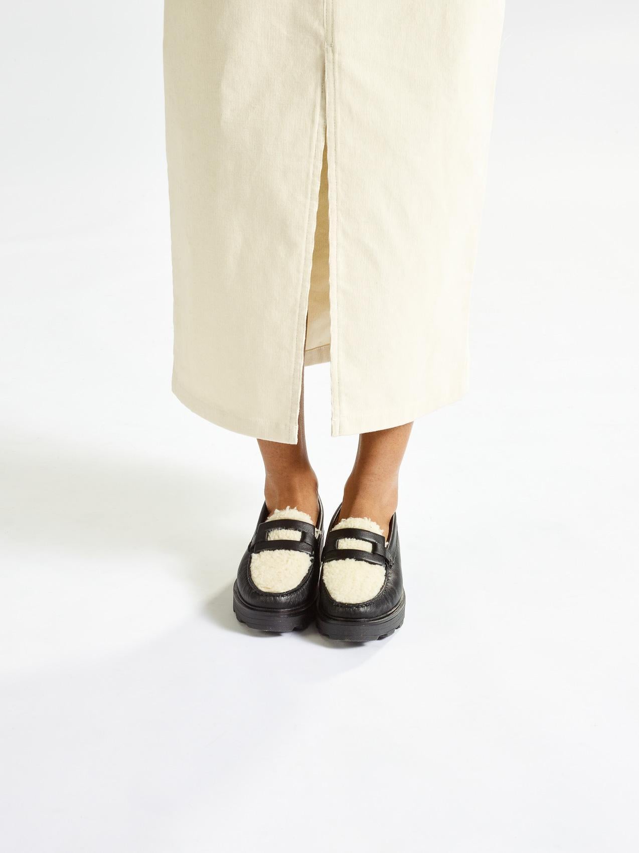 Matteo moccasin met teddy - Cognac