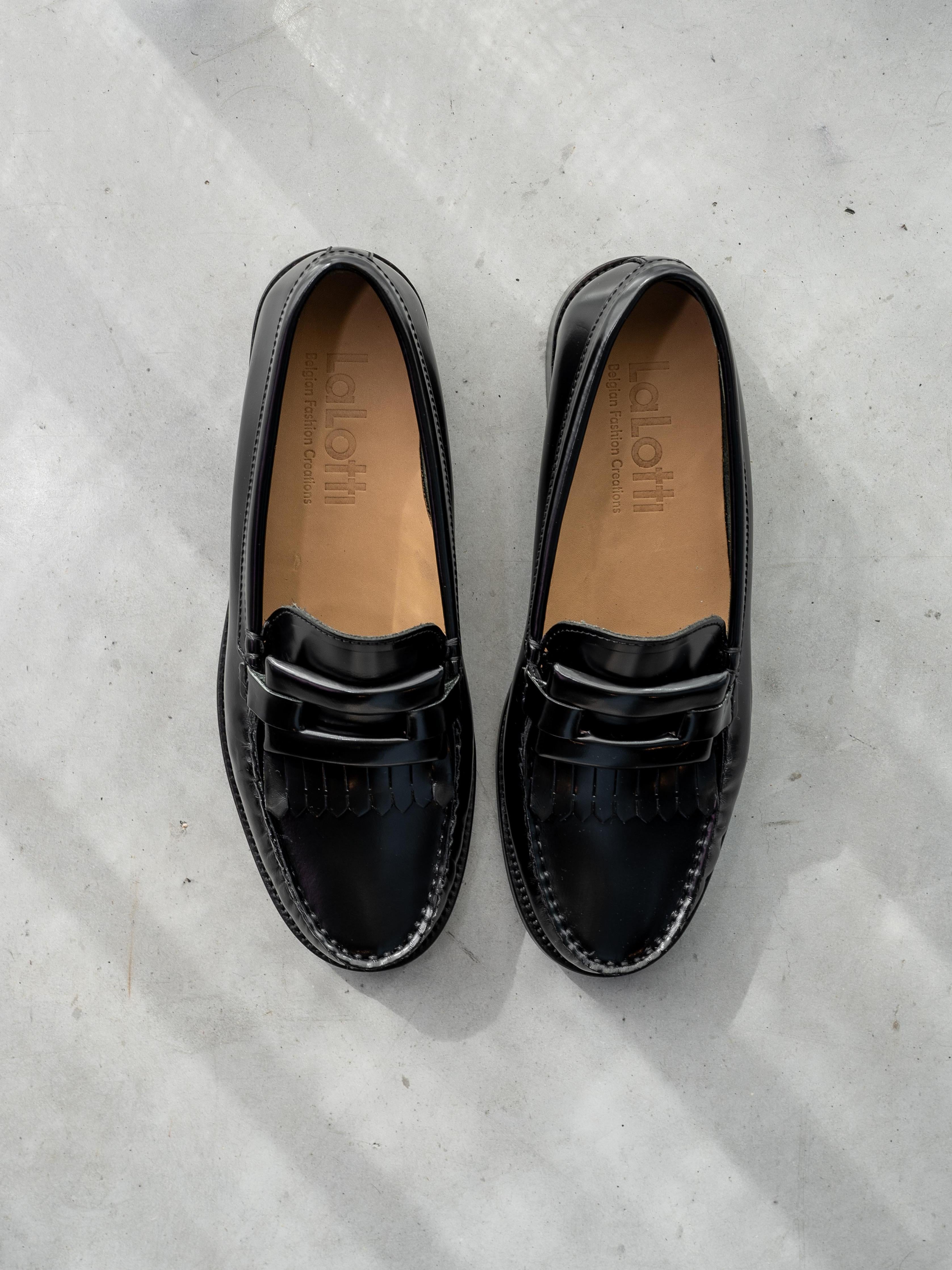 Moccasin in leder - Zwart