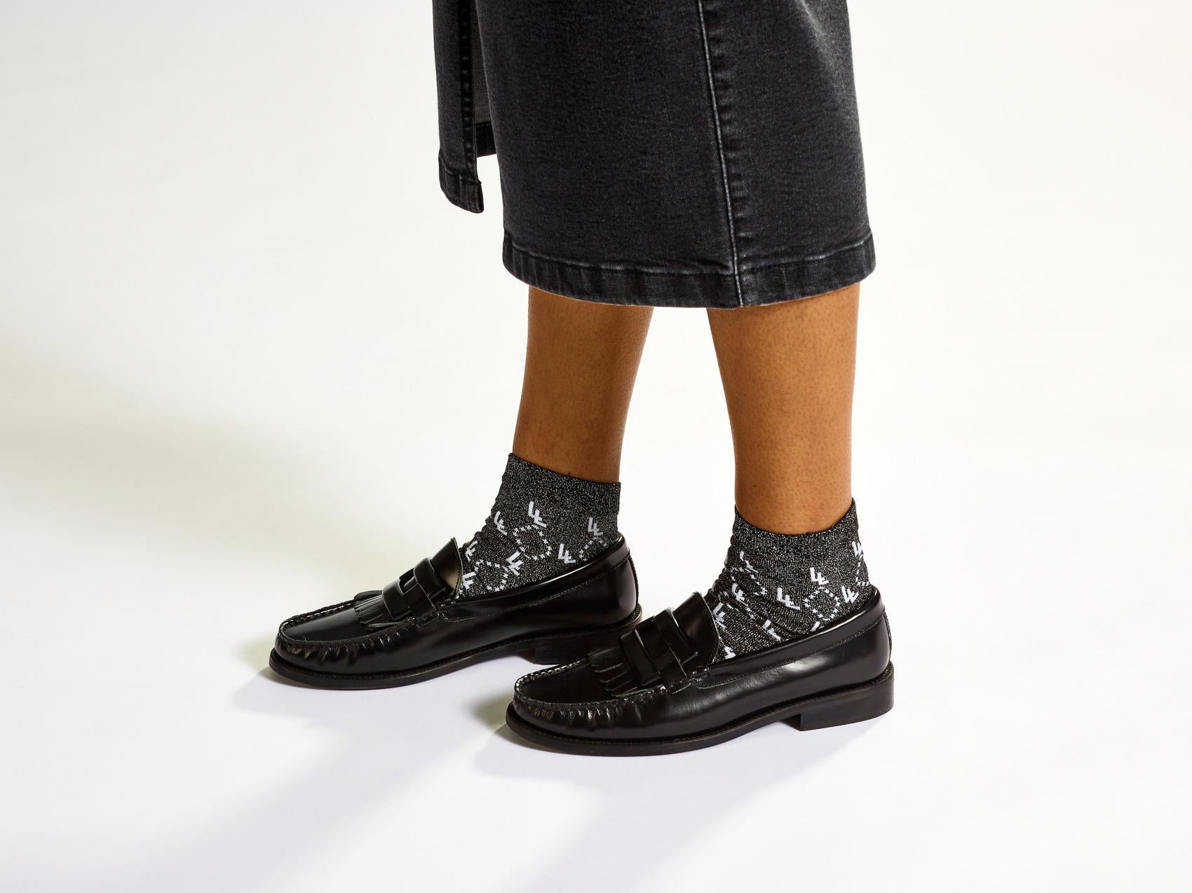 Moccasin in leder - Zwart