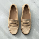 Moccasin in leder - Suede Camel