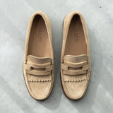 Moccasin in leder - Suede Camel