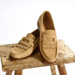 Moccasin in leder - Suede Camel