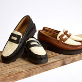 Matteo moccasin met teddy - Cognac