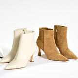 Bot met spitse punt - Suede Camel