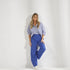 Oversized hemd met knopen op rug - Blauw streep