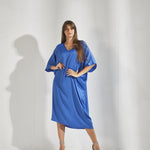 Losse jurk met vlindermouwen - Skyblauw