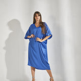 Losse jurk met vlindermouwen - Skyblauw