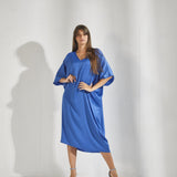 Losse jurk met vlindermouwen - Skyblauw