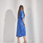 Losse jurk met vlindermouwen - Skyblauw