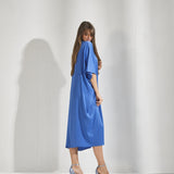 Losse jurk met vlindermouwen - Skyblauw