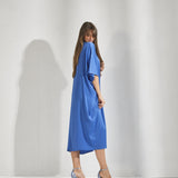 Losse jurk met vlindermouwen - Skyblauw