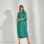 Losse jurk met vlindermouwen - Groen