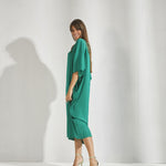 Losse jurk met vlindermouwen - Groen