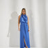 Avondjurk met open rug - Skyblauw