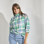 Blouse met opstaande kraag - Multicolour groen