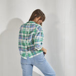 Blouse met opstaande kraag - Multicolour groen