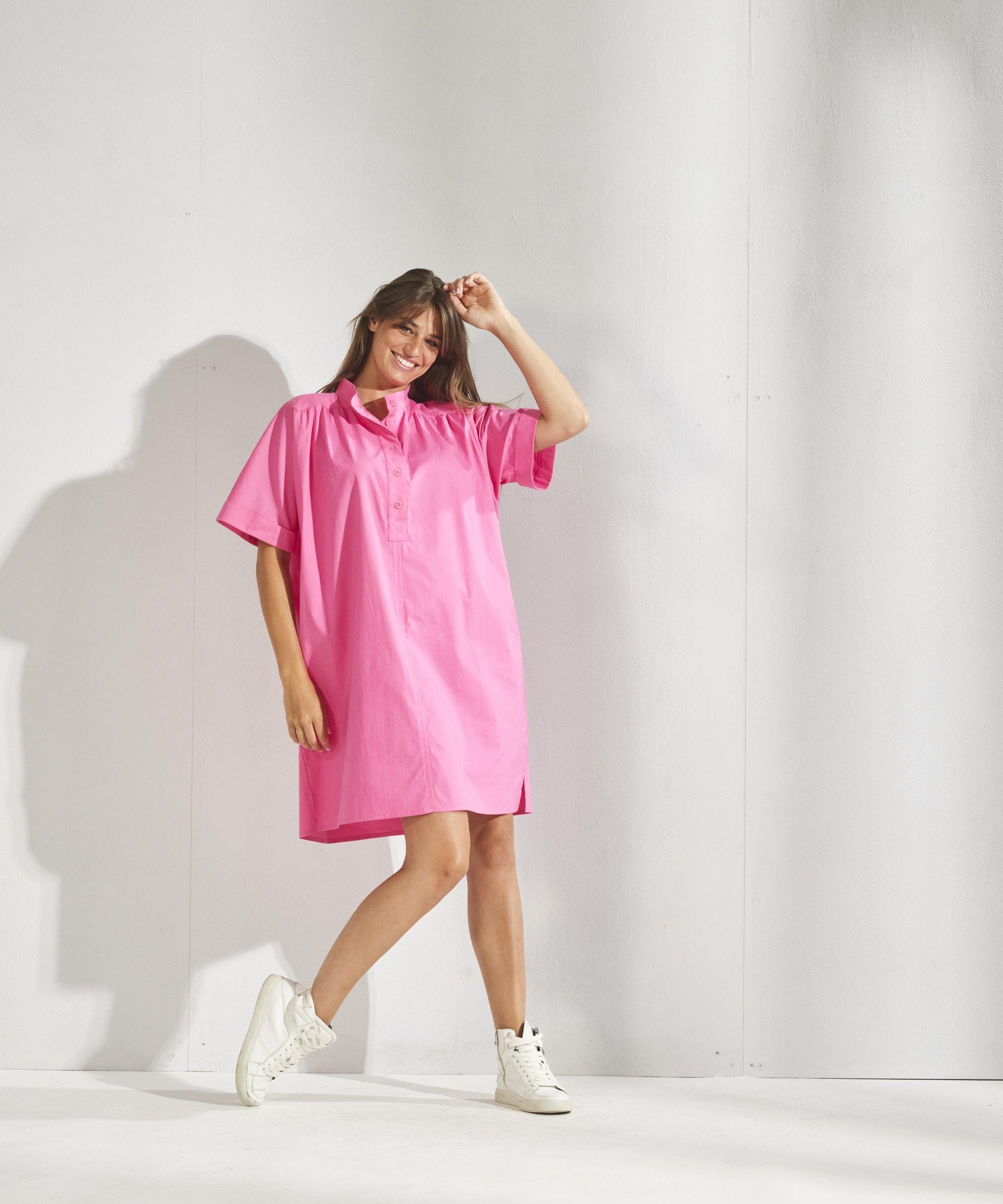 Hemdjurk met korte mouwen - Roze