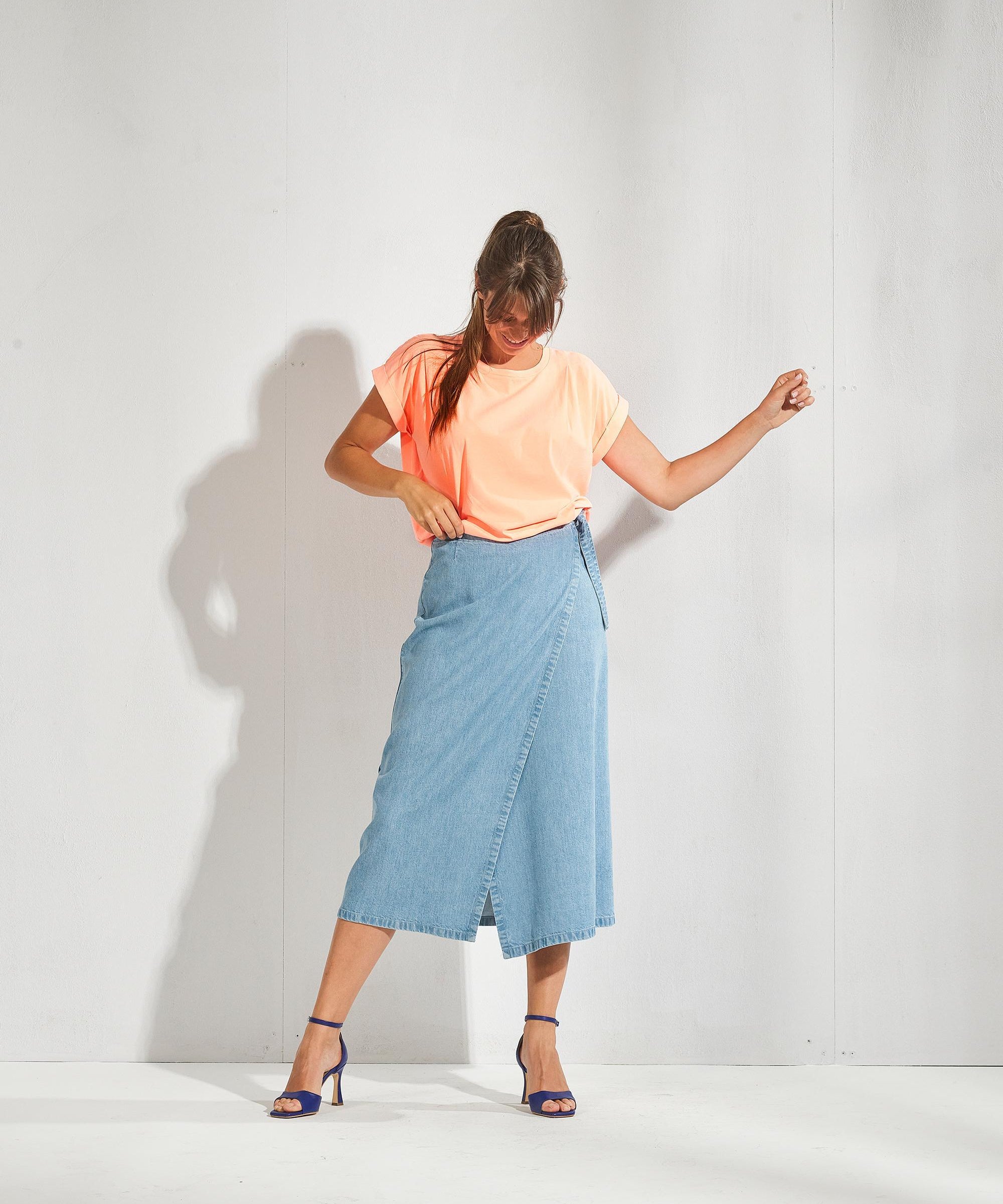 Wikkelrok in jeans - Jeans