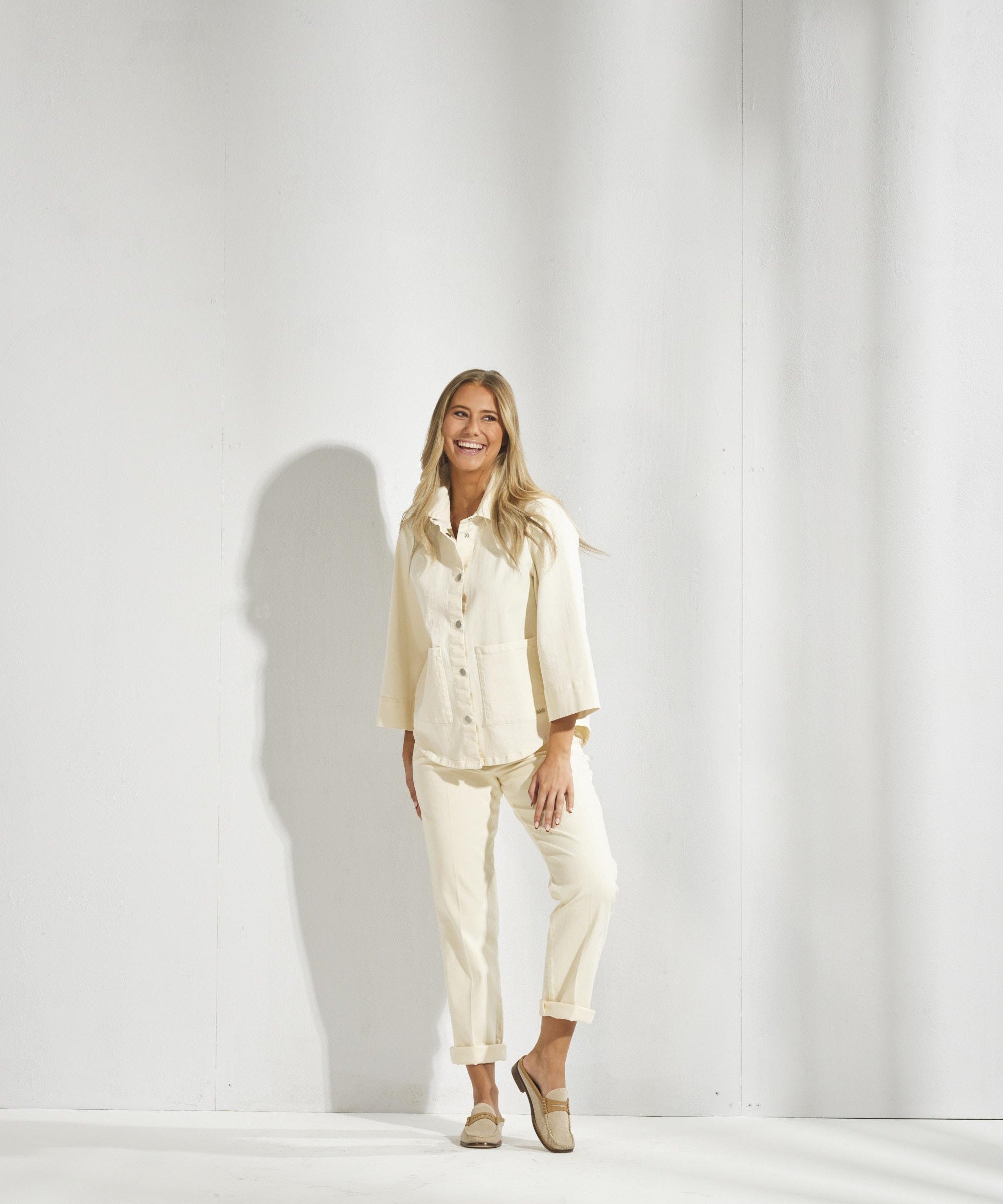 Overhemd in jeans - Ecru