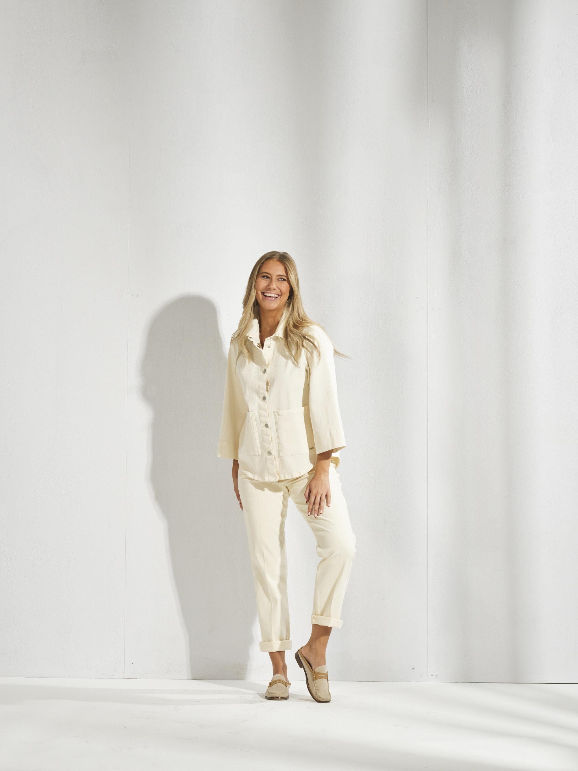 Overhemd in jeans - Ecru