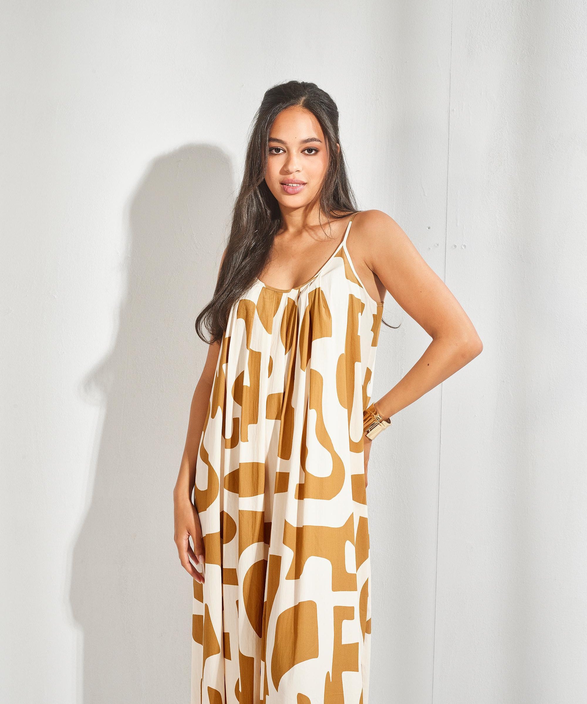 Bain soleil met print - Casablanca camel