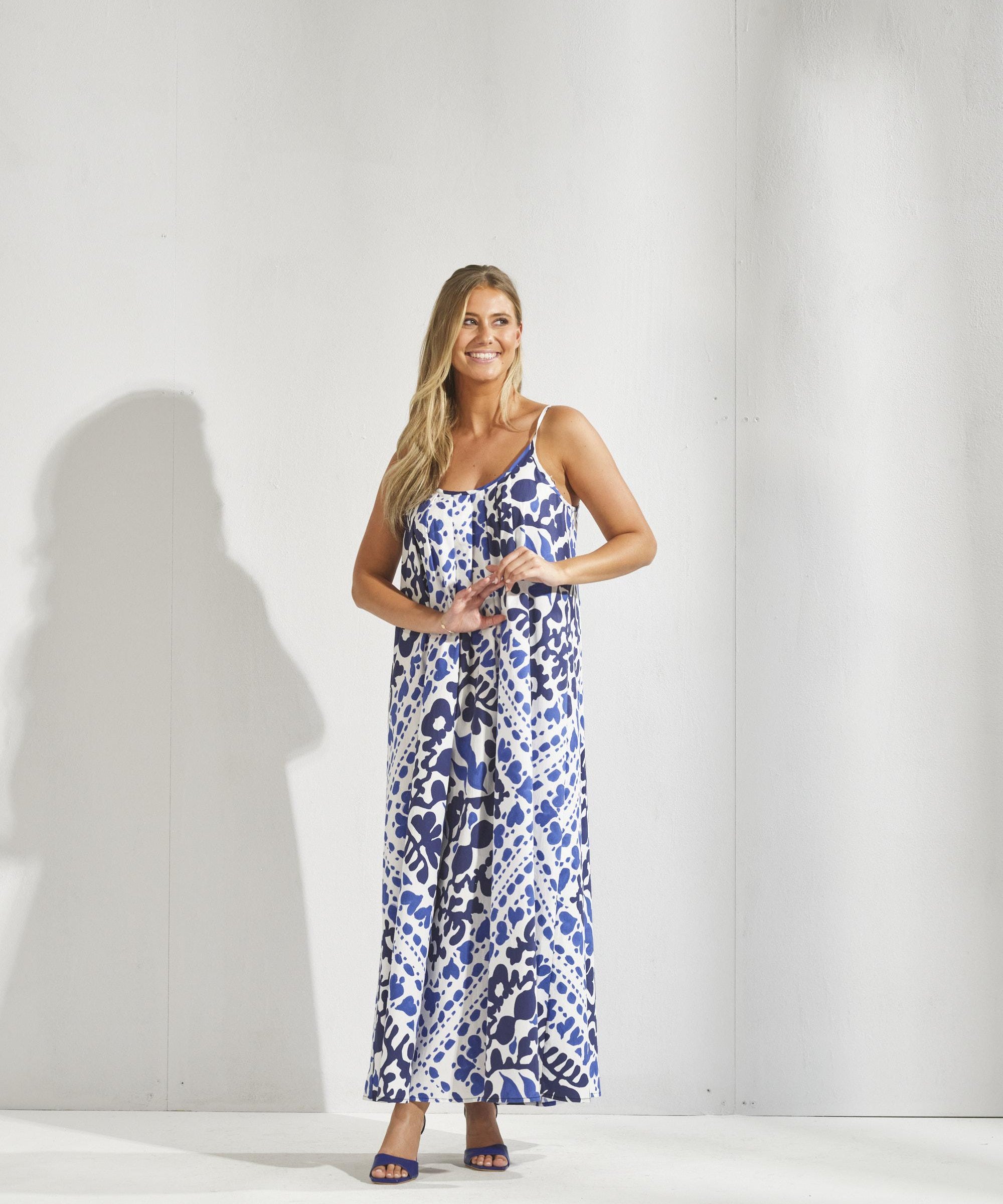 Bain soleil met print - Santorini blue