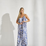 Bain soleil met print - Santorini blue