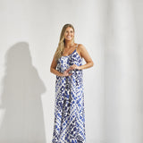 Bain soleil met print - Santorini blue