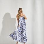 Bain soleil met print - Santorini blue