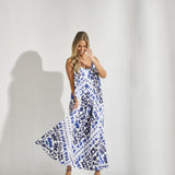 Bain soleil met print - Santorini blue