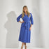 Lange jurk met tailleriem - Bic blauw