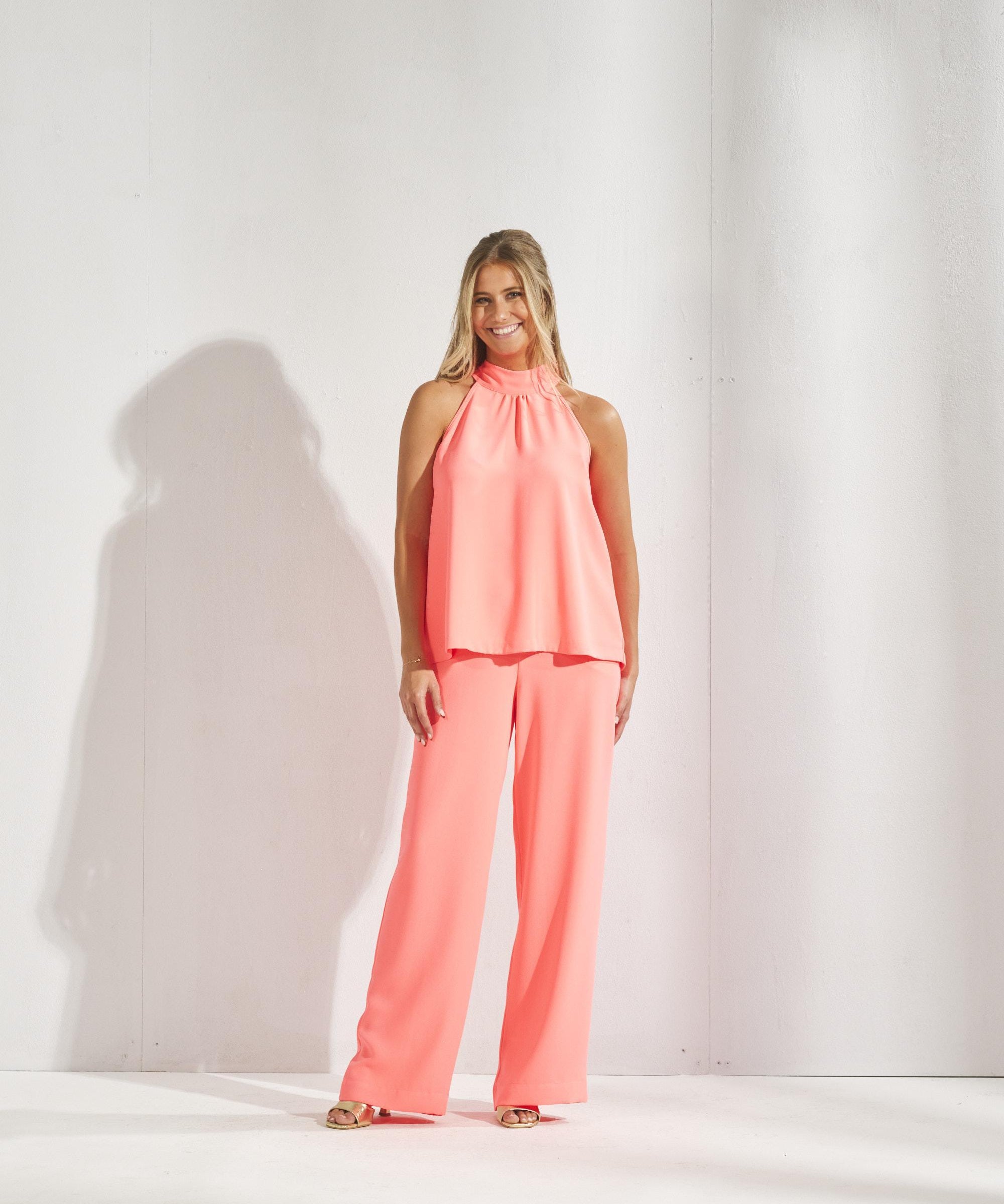 Broek met rekker in de taille - Fluo oranje