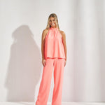 Broek met rekker in de taille - Fluo oranje