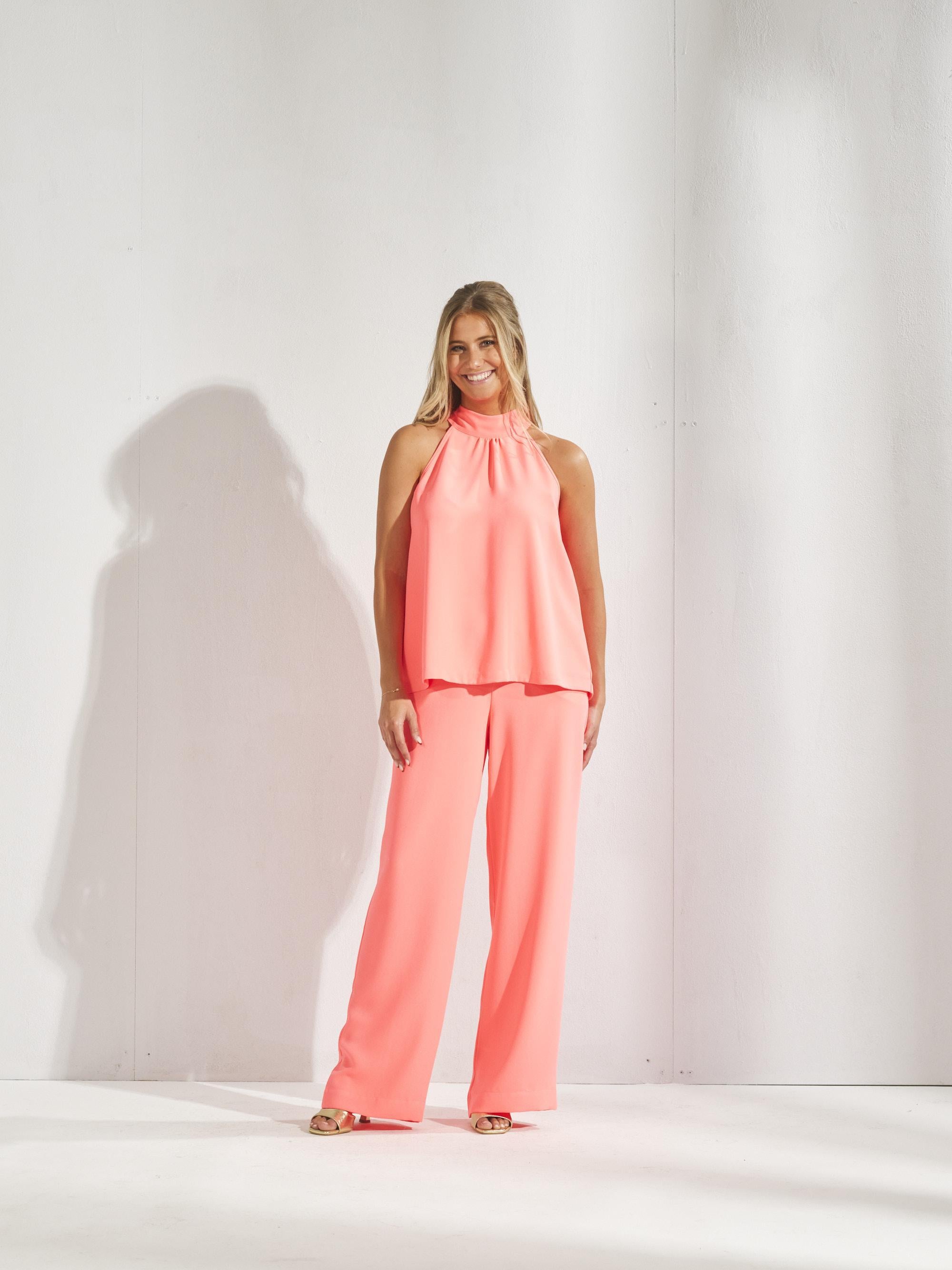 Broek met rekker in de taille - Fluo oranje