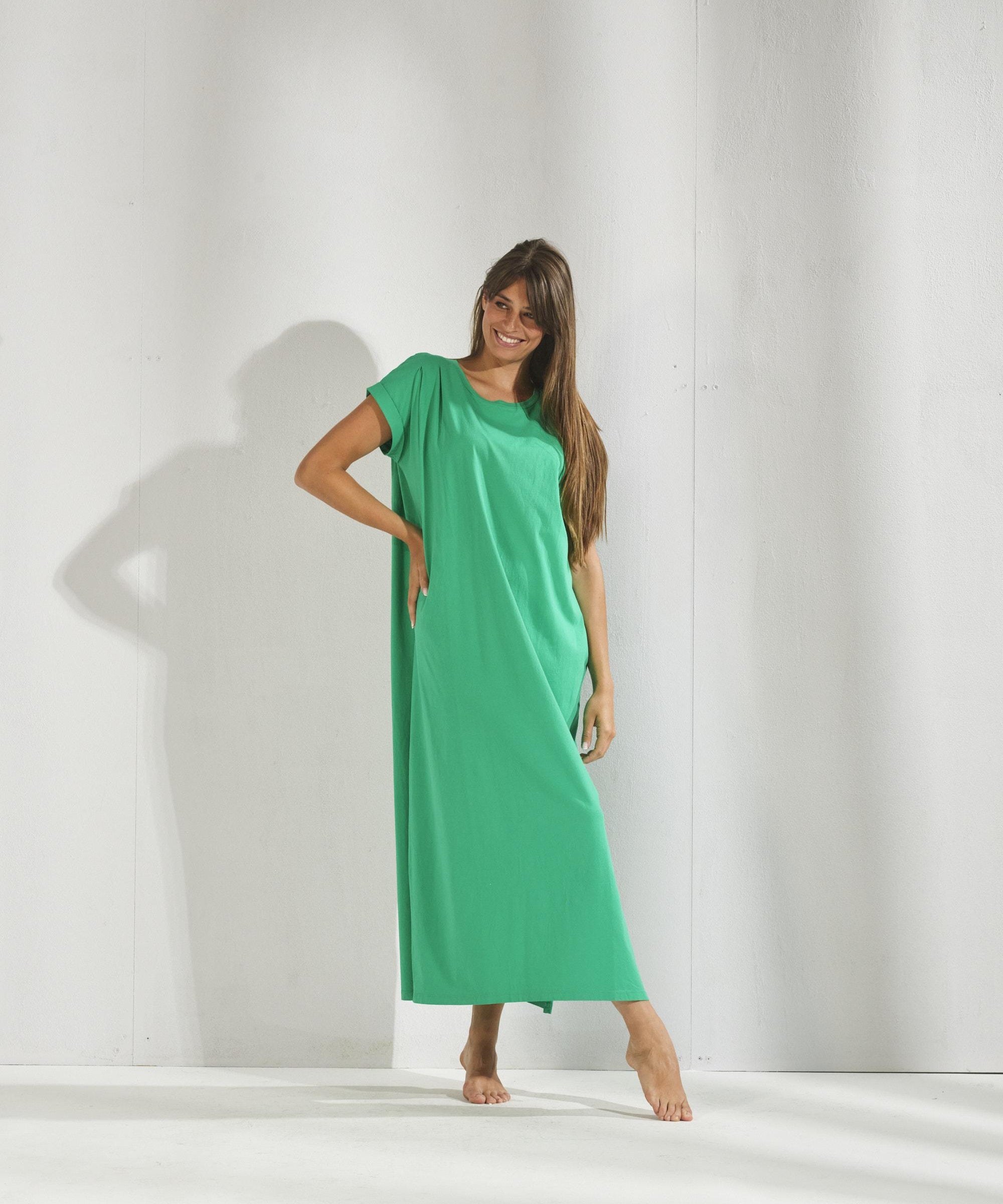 Lange t-shirt jurk - Groen