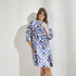 Korte katoenen jurk met print - Santorini blue