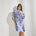 Korte katoenen jurk met print - Santorini blue