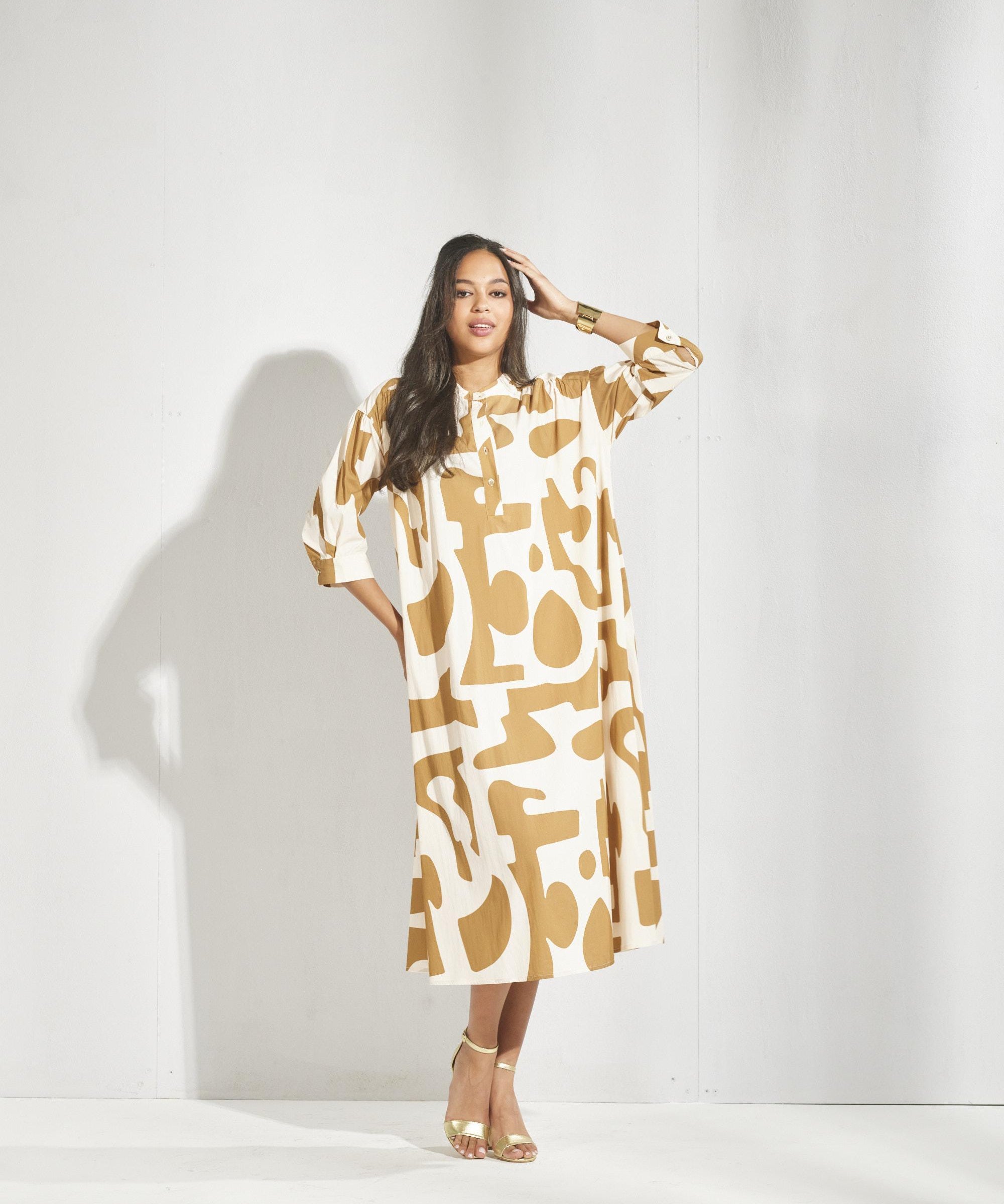 Lange katoenen jurk met print - Casablanca