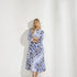 Lange katoenen jurk met print - Santorini blue